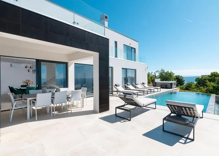 Vila Aristea With Sea View, Jacuzzi And Infinity Pool Vicani